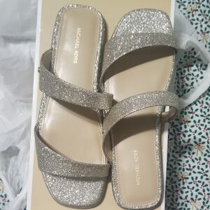 Michael Kors Sparkling Sandals - Silver and Gold